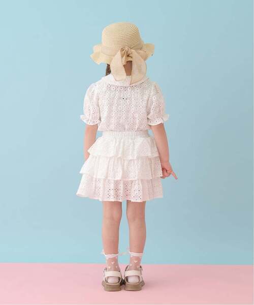 Lycee mine（リセマイン）の「【綿100％】コットンレースパフスリーブブラウス【子供服】【キッズ】【女の子】（シャツ/ブラウス・キッズ・オフホワイト/ブラック・110cm/100cm/130cm/120cm/140cm/150cm）」の13枚目の写真