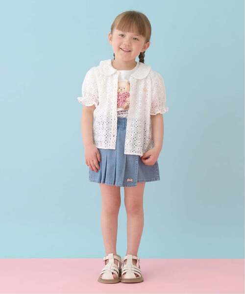 Lycee mine（リセマイン）の「【綿100％】コットンレースパフスリーブブラウス【子供服】【キッズ】【女の子】（シャツ/ブラウス・キッズ・オフホワイト/ブラック・110cm/100cm/130cm/120cm/140cm/150cm）」の15枚目の写真