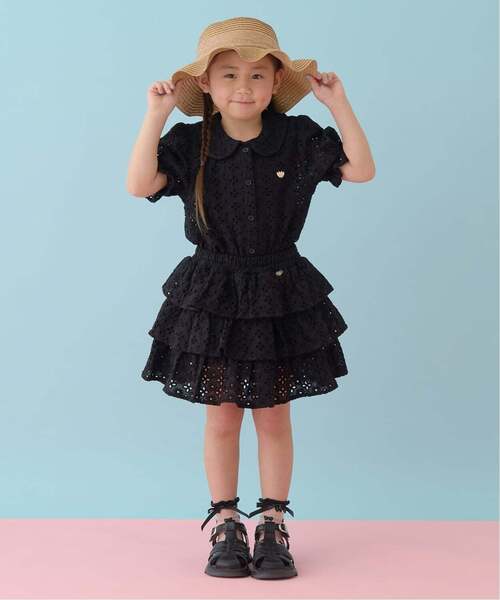 Lycee mine（リセマイン）の「【綿100％】コットンレースパフスリーブブラウス【子供服】【キッズ】【女の子】（シャツ/ブラウス・キッズ・オフホワイト/ブラック・110cm/100cm/130cm/120cm/140cm/150cm）」の17枚目の写真