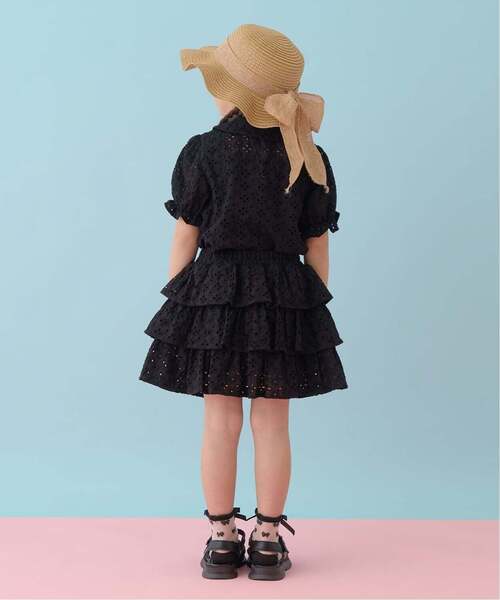 Lycee mine（リセマイン）の「【綿100％】コットンレースパフスリーブブラウス【子供服】【キッズ】【女の子】（シャツ/ブラウス・キッズ・オフホワイト/ブラック・110cm/100cm/130cm/120cm/140cm/150cm）」の18枚目の写真