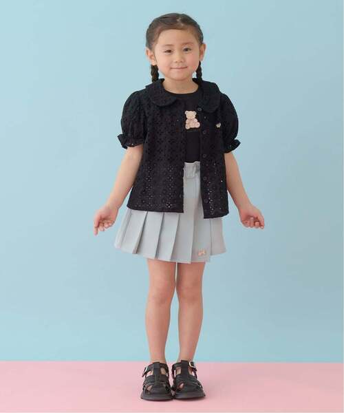 Lycee mine（リセマイン）の「【綿100％】コットンレースパフスリーブブラウス【子供服】【キッズ】【女の子】（シャツ/ブラウス・キッズ・オフホワイト/ブラック・110cm/100cm/130cm/120cm/140cm/150cm）」の19枚目の写真