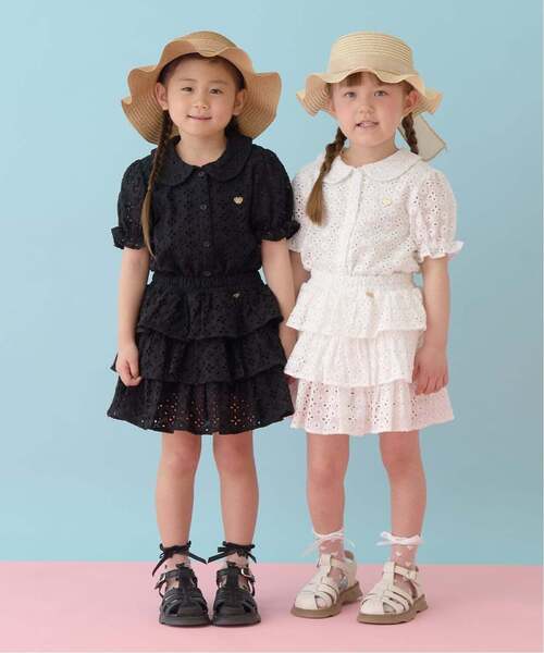 Lycee mine（リセマイン）の「【綿100％】コットンレースパフスリーブブラウス【子供服】【キッズ】【女の子】（シャツ/ブラウス・キッズ・オフホワイト/ブラック・110cm/100cm/130cm/120cm/140cm/150cm）」の21枚目の写真