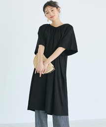 カットバックリボンギャザーワンピース