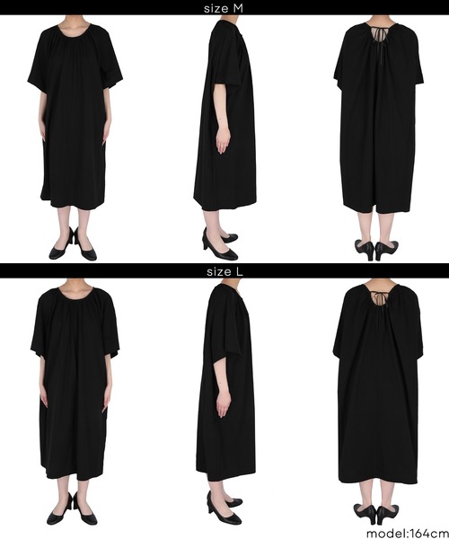 coca(coca)(コカ)の「カットバックリボンギャザーワンピース(ワンピース・レディース・ダークブラウン/ブラック・L/M)」の15枚目の写真