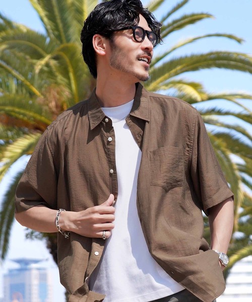 jiggys shop(ジギーズショップ)の「接触冷感 半袖シャツ(シャツ/ブラウス・メンズ・ブラウン/ブラック/ベージュ/カーキ・X-LARGE/LARGE/MEDIUM)」の3枚目の写真