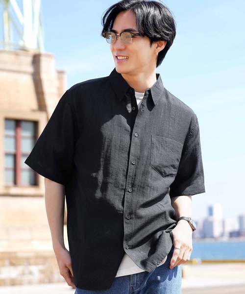 jiggys shop(ジギーズショップ)の「接触冷感 半袖シャツ(シャツ/ブラウス・メンズ・ブラウン/ブラック/ベージュ/カーキ・X-LARGE/LARGE/MEDIUM)」の2枚目の写真