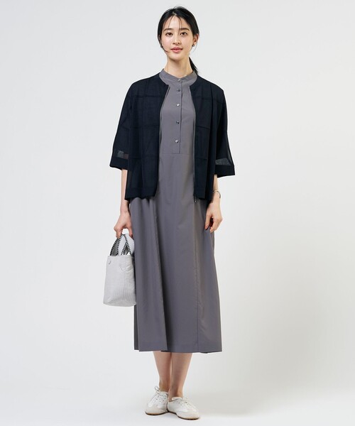 J.PRESS（ジェイプレス）の「SHEER LIGHT KNIT ブルゾン（ブルゾン・レディース・ブラック系/ネイビー系3/ベージュ系/ホワイト系・LARGE/MEDIUM）」の12枚目の写真