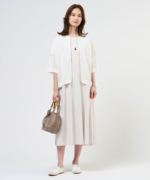 J.PRESS（ジェイプレス）の「SHEER LIGHT KNIT ブルゾン（ブルゾン・レディース・ブラック系/ネイビー系3/ベージュ系/ホワイト系・LARGE/MEDIUM）」の13枚目の写真