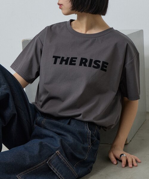 goocy（グーシー）の「【接触冷感】フロッキーロゴバルーンT（Tシャツ/カットソー・レディース・ホワイト/ブラック/チャコールグレー/ホワイト系その他・FREE）」の4枚目の写真