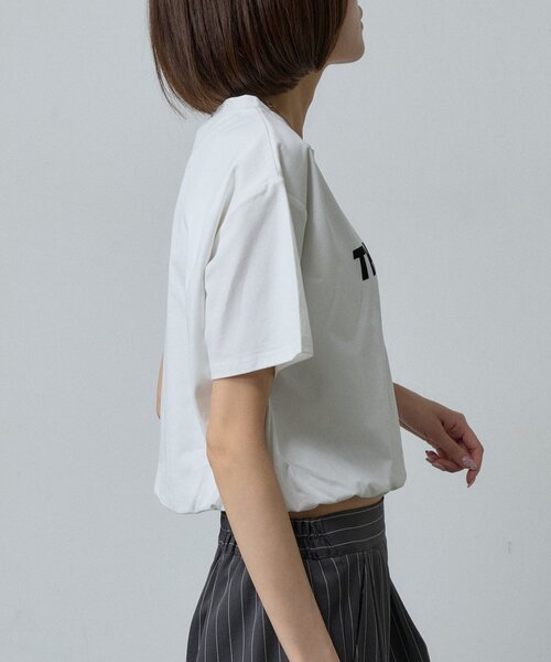 goocy（グーシー）の「【接触冷感】フロッキーロゴバルーンT（Tシャツ/カットソー・レディース・ホワイト/ブラック/チャコールグレー/ホワイト系その他・FREE）」の12枚目の写真