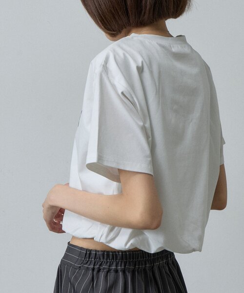 goocy（グーシー）の「【接触冷感】フロッキーロゴバルーンT（Tシャツ/カットソー・レディース・ホワイト/ブラック/チャコールグレー/ホワイト系その他・FREE）」の14枚目の写真