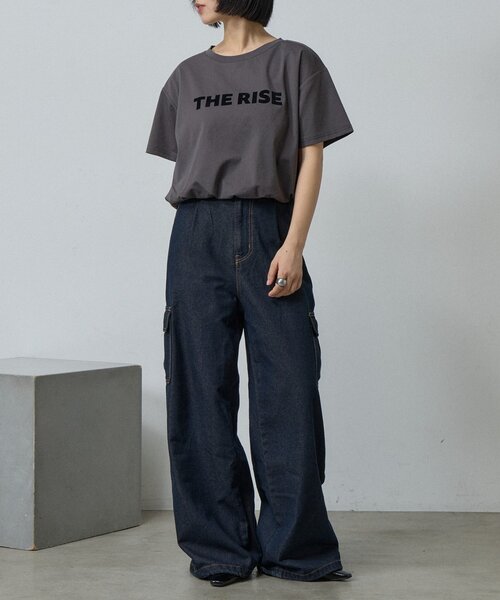 goocy（グーシー）の「【接触冷感】フロッキーロゴバルーンT（Tシャツ/カットソー・レディース・ホワイト/ブラック/チャコールグレー/ホワイト系その他・FREE）」の20枚目の写真
