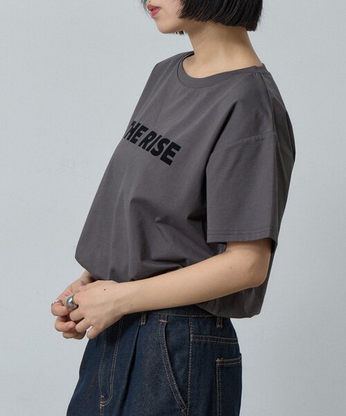 goocy（グーシー）の「【接触冷感】フロッキーロゴバルーンT（Tシャツ/カットソー・レディース・ホワイト/ブラック/チャコールグレー/ホワイト系その他・FREE）」の21枚目の写真