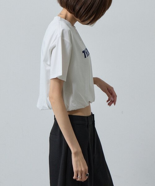 goocy(グーシー)の「【接触冷感】フロッキーロゴバルーンT(Tシャツ/カットソー・レディース・ホワイト/ブラック/チャコールグレー/ホワイト系その他/ブラウン・FREE)」の9枚目の写真