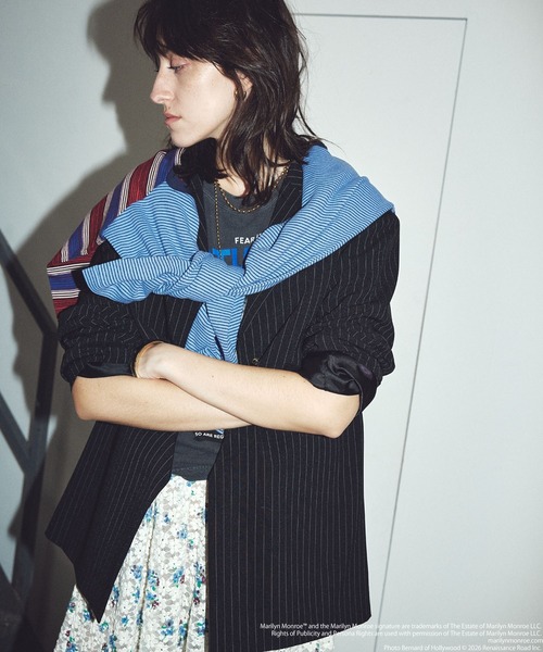 ROSE BUD(ローズバッド)の「(CREOLME)MULTI STRIPE L/S TEE(Tシャツ/カットソー・レディース・イエロー/ブルー・ONE SIZE)」の4枚目の写真