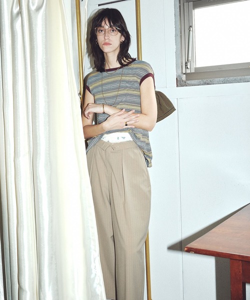 ROSE BUD(ローズバッド)の「(CREOLME)MULTI STRIPE L/S TEE(Tシャツ/カットソー・レディース・イエロー/ブルー・ONE SIZE)」の6枚目の写真