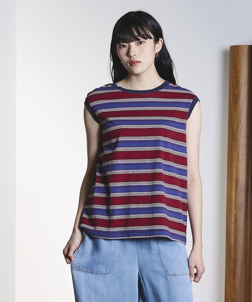 ROSE BUD(ローズバッド)の「(CREOLME)MULTI STRIPE L/S TEE(Tシャツ/カットソー・レディース・イエロー/ブルー・ONE SIZE)」の12枚目の写真