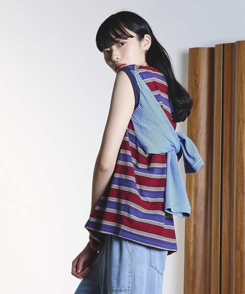 ROSE BUD(ローズバッド)の「(CREOLME)MULTI STRIPE L/S TEE(Tシャツ/カットソー・レディース・イエロー/ブルー・ONE SIZE)」の13枚目の写真