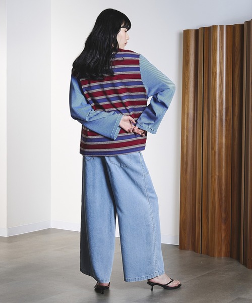 ROSE BUD(ローズバッド)の「(CREOLME)MULTI STRIPE L/S TEE(Tシャツ/カットソー・レディース・イエロー/ブルー・ONE SIZE)」の16枚目の写真