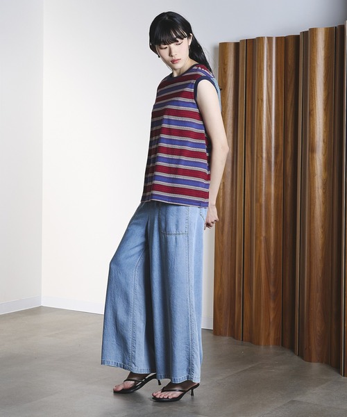ROSE BUD(ローズバッド)の「(CREOLME)MULTI STRIPE L/S TEE(Tシャツ/カットソー・レディース・イエロー/ブルー・ONE SIZE)」の19枚目の写真