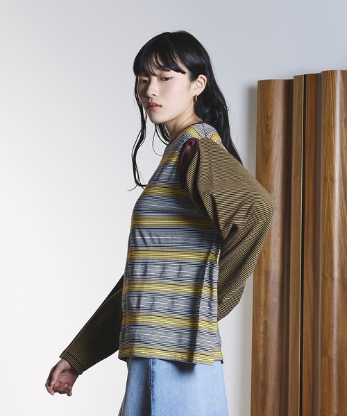 ROSE BUD(ローズバッド)の「(CREOLME)MULTI STRIPE L/S TEE(Tシャツ/カットソー・レディース・イエロー/ブルー・ONE SIZE)」の22枚目の写真