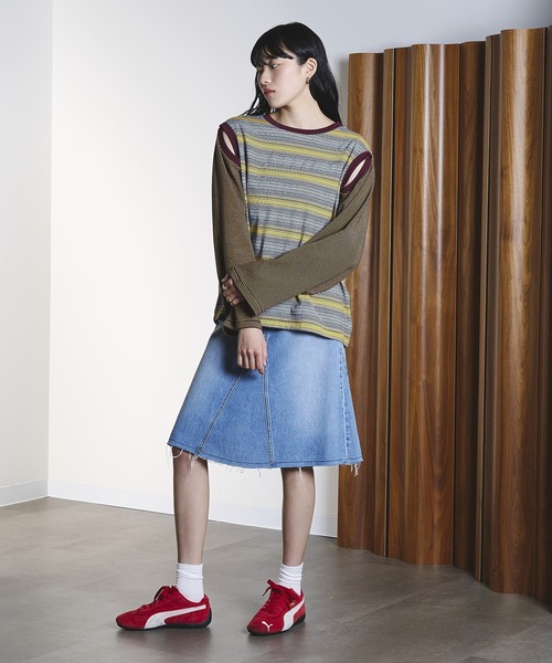 ROSE BUD（ローズバッド）の「(CREOLME)MULTI STRIPE L/S TEE（Tシャツ/カットソー・レディース・イエロー/ブルー・ONE SIZE）」の18枚目の写真