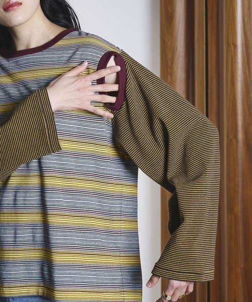 ROSE BUD（ローズバッド）の「(CREOLME)MULTI STRIPE L/S TEE（Tシャツ/カットソー・レディース・イエロー/ブルー・ONE SIZE）」の21枚目の写真