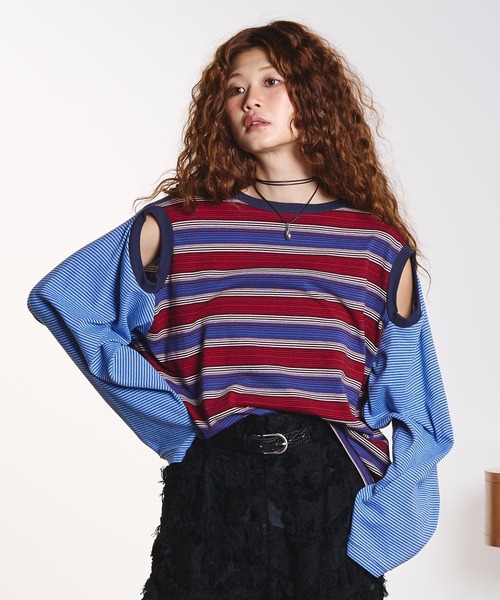 ROSE BUD(ローズバッド)の「(CREOLME)MULTI STRIPE L/S TEE(Tシャツ/カットソー・レディース・イエロー/ブルー・ONE SIZE)」の22枚目の写真