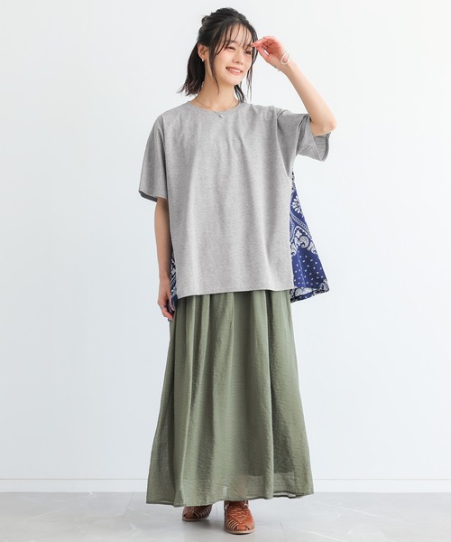 n'OrLABEL(ノアールレーベル)の「【接触冷感】冷感バンダナ柄切替カットソー(Tシャツ/カットソー・レディース・ブラック/杢グレー/オフホワイト・FREE)」の16枚目の写真
