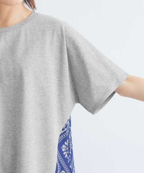 n'OrLABEL(ノアールレーベル)の「【接触冷感】冷感バンダナ柄切替カットソー(Tシャツ/カットソー・レディース・ブラック/杢グレー/オフホワイト・FREE)」の21枚目の写真