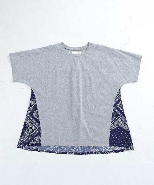 n'OrLABEL(ノアールレーベル)の「【接触冷感】冷感バンダナ柄切替カットソー(Tシャツ/カットソー・レディース・ブラック/杢グレー/オフホワイト・FREE)」の22枚目の写真