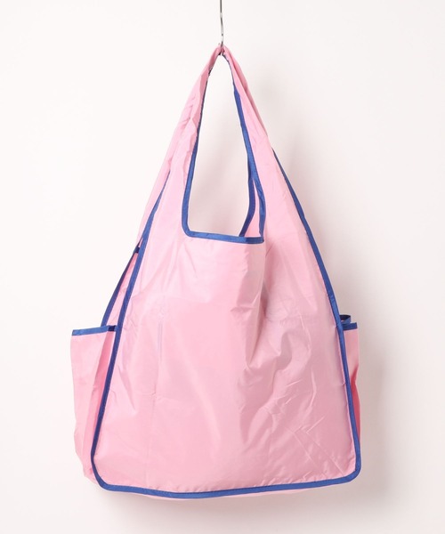 BONLECILL Marche（ボンルシールマルシェ）の「【BONLECILL Marche】《折りたたみ》バイカラーカラフルエコバッグ（エコバッグ/サブバッグ・レディース・ライトブルー/ミント/ピンク/ライトピンク/ライトグリーン/ブラウン・FREE）」の7枚目の写真
