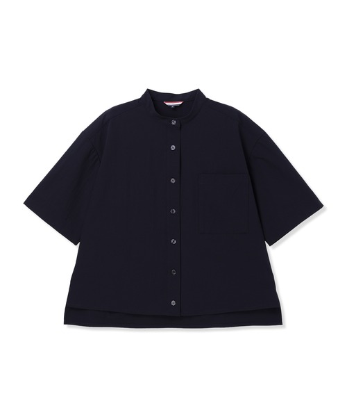 Petit Honfleur(プチオンフルール)の「ラッシュショートシャツ(シャツ/ブラウス・レディース・ブラウン/ネイビー・9号/11号/13号)」の3枚目の写真
