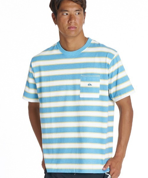 Quiksilver(クイックシルバー)の「クイックシルバー QUIKSILVER QS BORDER ST(Tシャツ/カットソー・メンズ・ホワイト/サックスブルー・M/L/LL/S)」の1枚目の写真