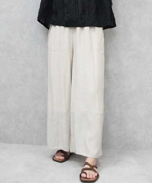 SELECT LEVERY(セレクトリベリー)の「ウエストゴム シアースラブワイドパンツ(その他パンツ・レディース・ブラック/カーキ/ベージュ・FREE)」の1枚目の写真
