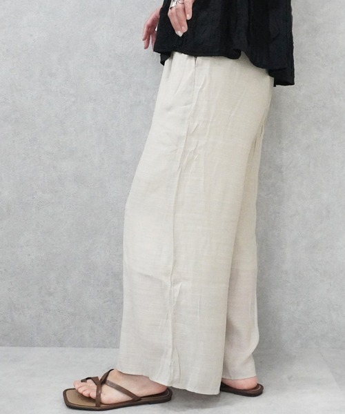 SELECT LEVERY(セレクトリベリー)の「ウエストゴム シアースラブワイドパンツ(その他パンツ・レディース・ブラック/カーキ/ベージュ・FREE)」の7枚目の写真