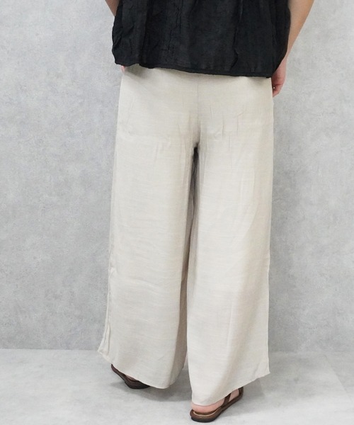 SELECT LEVERY(セレクトリベリー)の「ウエストゴム シアースラブワイドパンツ(その他パンツ・レディース・ブラック/カーキ/ベージュ・FREE)」の8枚目の写真