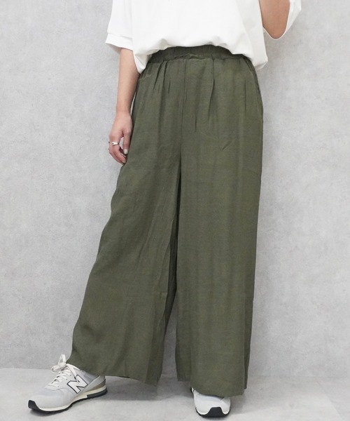 SELECT LEVERY(セレクトリベリー)の「ウエストゴム シアースラブワイドパンツ(その他パンツ・レディース・ブラック/カーキ/ベージュ・FREE)」の10枚目の写真