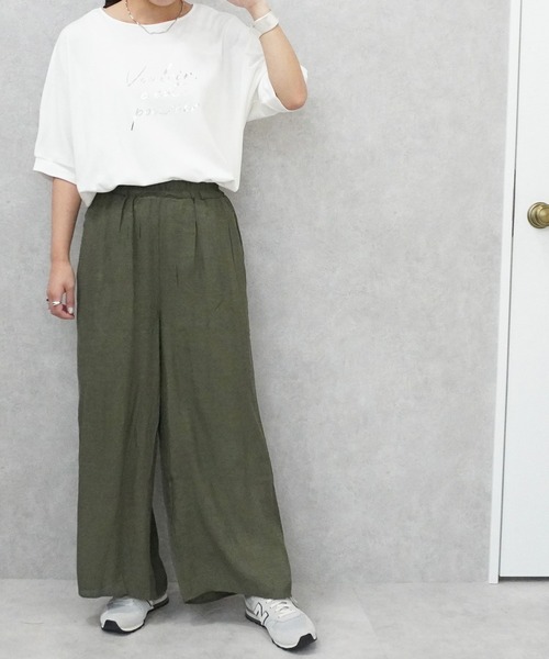 SELECT LEVERY(セレクトリベリー)の「ウエストゴム シアースラブワイドパンツ(その他パンツ・レディース・ブラック/カーキ/ベージュ・FREE)」の11枚目の写真