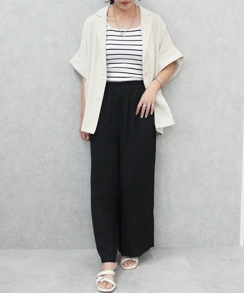 SELECT LEVERY(セレクトリベリー)の「ウエストゴム シアースラブワイドパンツ(その他パンツ・レディース・ブラック/カーキ/ベージュ・FREE)」の17枚目の写真