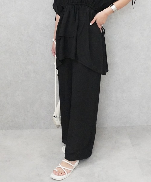SELECT LEVERY(セレクトリベリー)の「ウエストゴム シアースラブワイドパンツ(その他パンツ・レディース・ブラック/カーキ/ベージュ・FREE)」の18枚目の写真