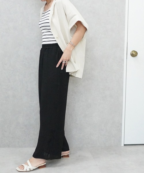 SELECT LEVERY(セレクトリベリー)の「ウエストゴム シアースラブワイドパンツ(その他パンツ・レディース・ブラック/カーキ/ベージュ・FREE)」の20枚目の写真