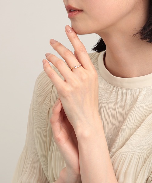 festaria bijou SOPHIA（フェスタリアビジュソフィア）の「K18YG モルガナイト・ダイヤモンド リング（リング・レディース・イエローゴールド・11号）」の3枚目の写真