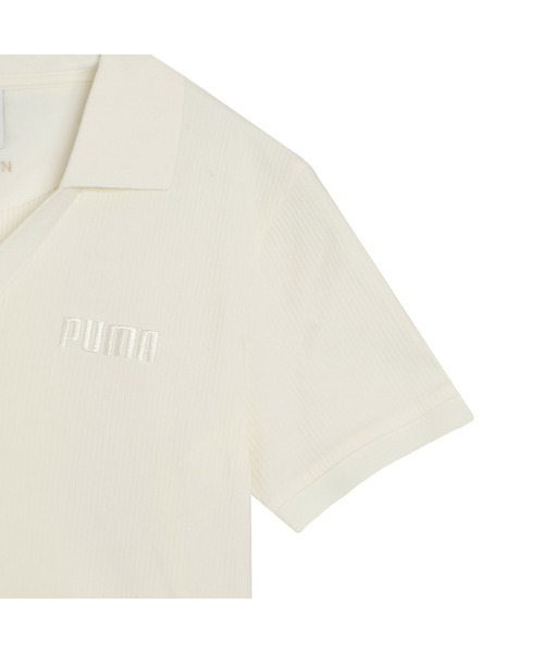 PUMA(プーマ)の「PUMA プーマ ウィメンズ PUMA x LILY BROWN スキッパー リブ 半袖 ポロシャツ(ポロシャツ・レディース・シルバー/オフホワイト・MEDIUM)」の8枚目の写真