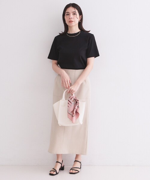 OPAQUE.CLIP(オペークドットクリップ)の「ベーシックTシャツ/オーガニックコットン混【洗濯機OK】(Tシャツ/カットソー・レディース・ホワイト/オレンジ/ブラウン系その他/ブラック・34/36/38/40/42)」の21枚目の写真