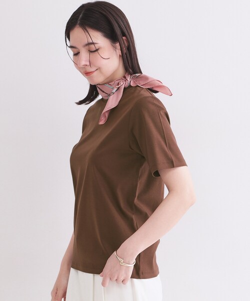 OPAQUE.CLIP(オペークドットクリップ)の「ベーシックTシャツ/オーガニックコットン混【洗濯機OK】(Tシャツ/カットソー・レディース・ホワイト/オレンジ/ブラウン系その他/ブラック・34/36/38/40/42)」の18枚目の写真