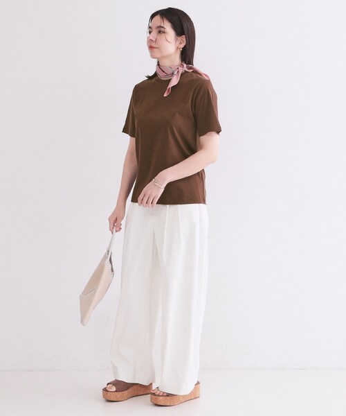 OPAQUE.CLIP(オペークドットクリップ)の「ベーシックTシャツ/オーガニックコットン混【洗濯機OK】(Tシャツ/カットソー・レディース・ホワイト/オレンジ/ブラウン系その他/ブラック・34/36/38/40/42)」の16枚目の写真