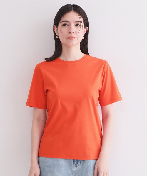 OPAQUE.CLIP(オペークドットクリップ)の「ベーシックTシャツ/オーガニックコットン混【洗濯機OK】(Tシャツ/カットソー・レディース・ホワイト/オレンジ/ブラウン系その他/ブラック・34/36/38/40/42)」の10枚目の写真