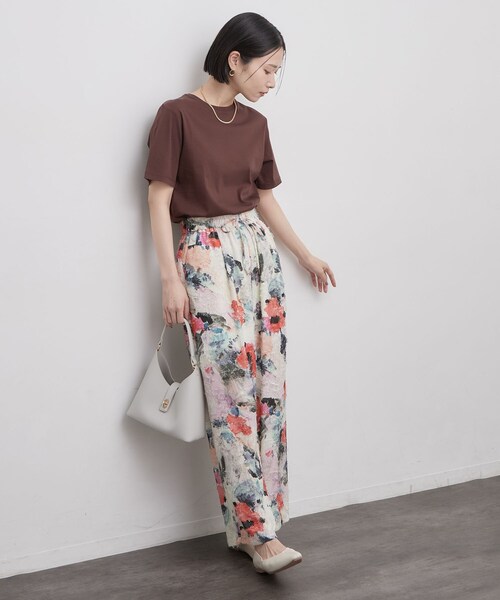 OPAQUE.CLIP（オペークドットクリップ）の「ベーシックTシャツ／オーガニックコットン混【洗濯機OK】（Tシャツ/カットソー・レディース・ホワイト/オレンジ/ブラウン系その他/ブラック・34/36/38/40/42）」の22枚目の写真