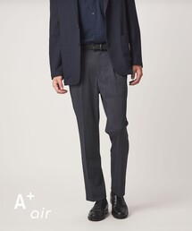 A+ air PE/PU トリコット プリント スタンダード 1プリーツ スラックス -ストレッチ・接触冷感・通気性-